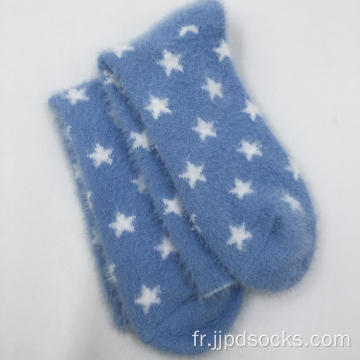 Chaussettes confortables bleues blanches super douces